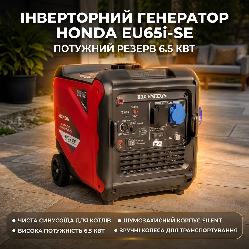 Інверторний бензиновий генератор Honda EU65i-SE 6.0/6.5 кВт